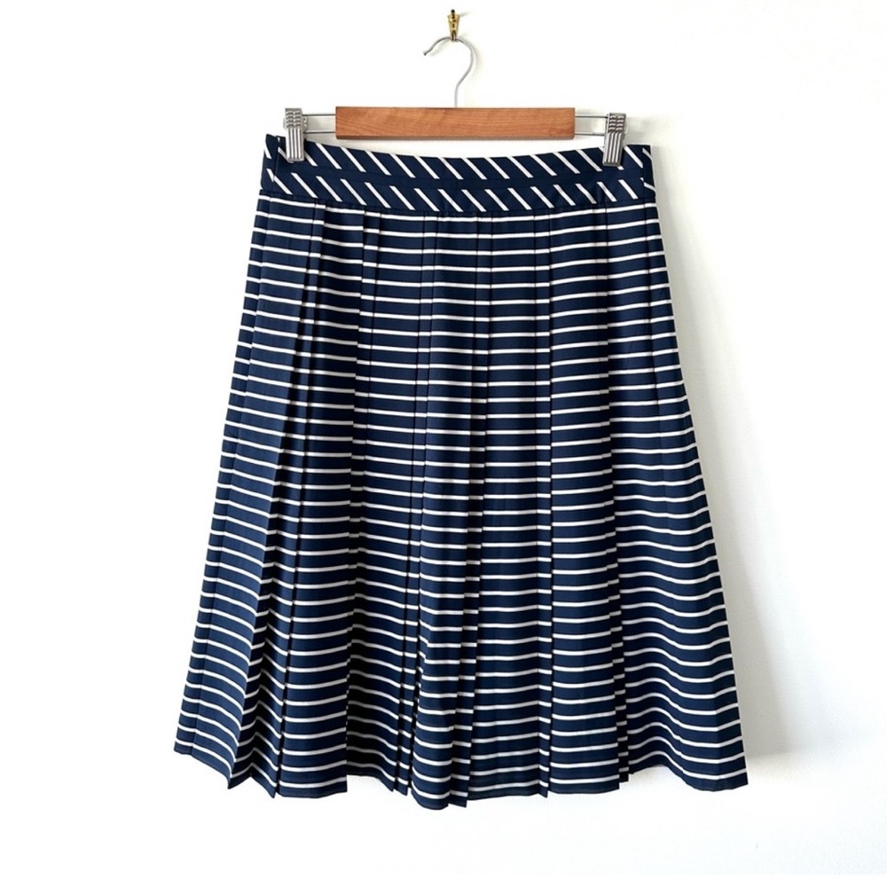J.Crew Stripe double Pleated Midi Skirt - Picture 4 of 11